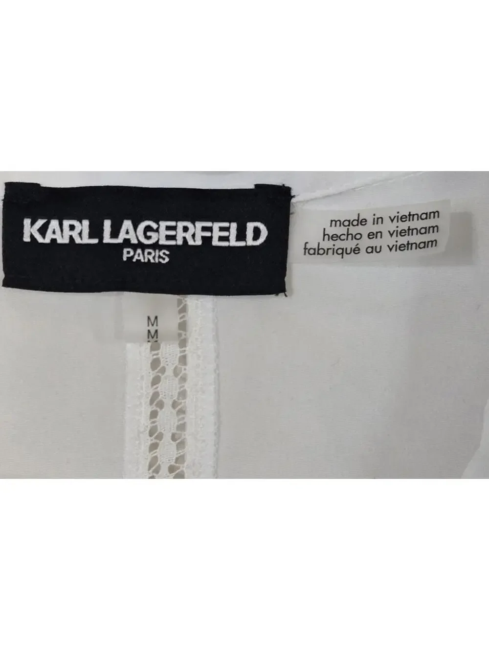 Karl Lagerfeld Sleeveless Button Up Blouse White Medium NWT Top New Wirh Tags - Picture 3 of 7